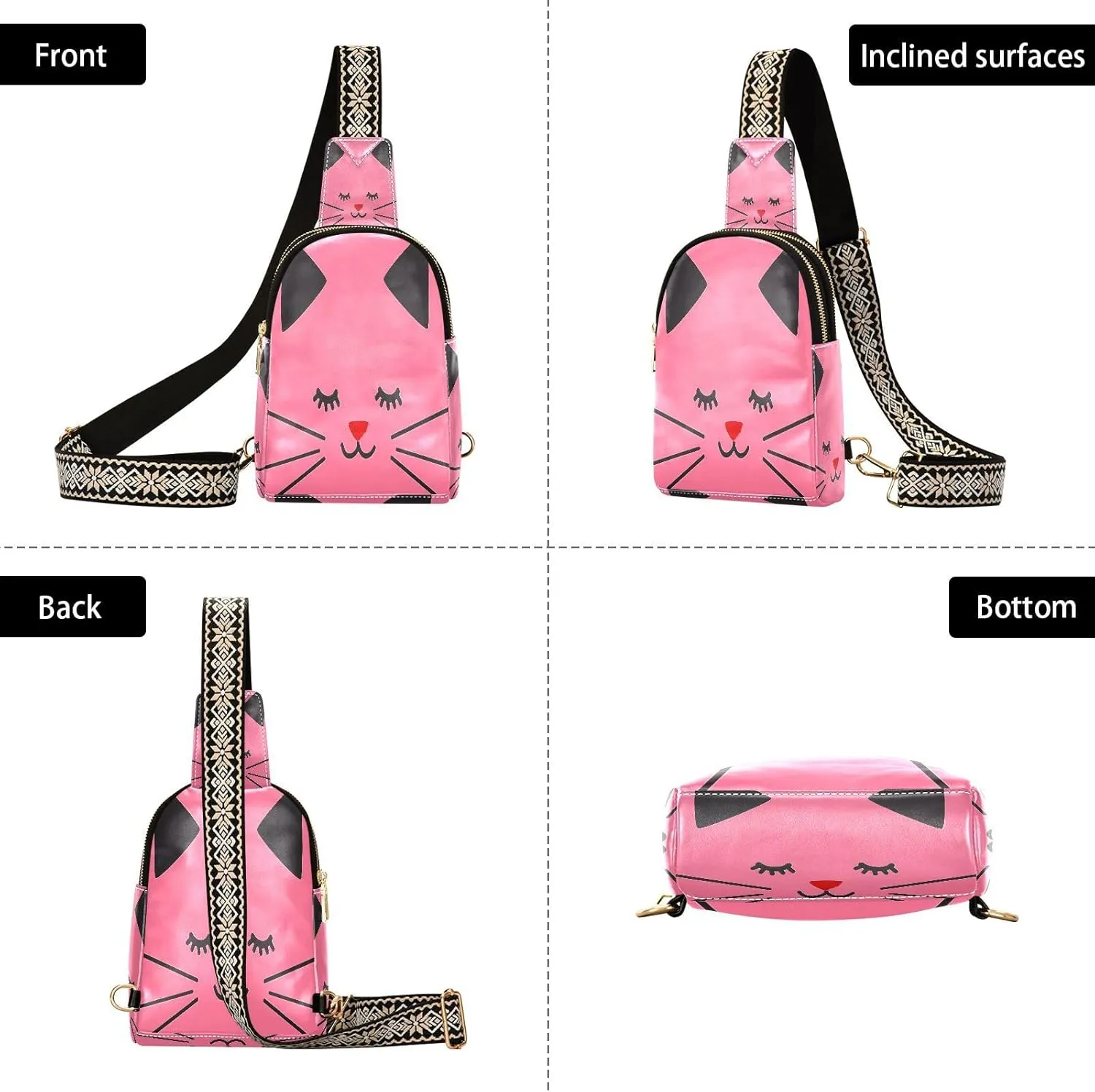 JSTEL Leather Crossbody Sling Bags for Women,Leather Crossbody Purses Leather Crossbody Bag Sling Purse