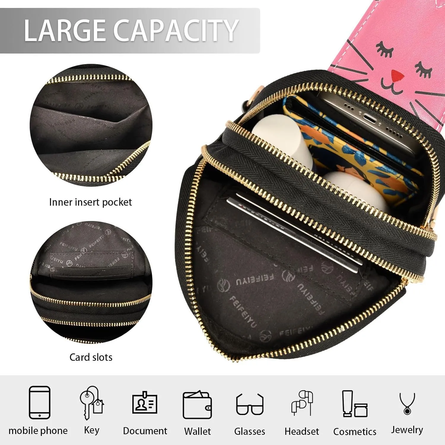 JSTEL Leather Crossbody Sling Bags for Women,Leather Crossbody Purses Leather Crossbody Bag Sling Purse