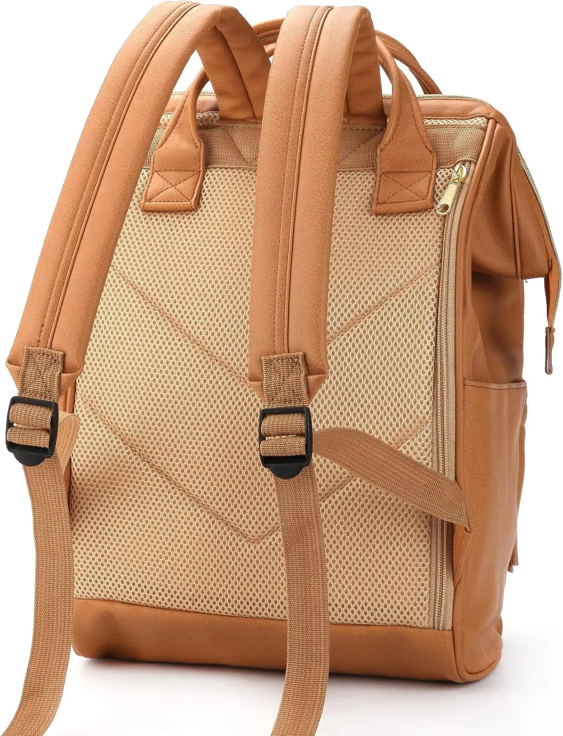 Kah&Kee Leather Backpack for Women and Men 15-inch Laptop Bag | Teacher Professional, Diaper Bag Backpack, Ideal for Work, School, Nurse, College & Travel (Camel Beige, Medium)