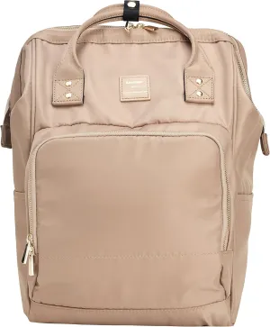 Kah&Kee Nylon Backpack Diaper Bag with Laptop Compartment Waterproof Work Travel School for Women Man (Beige)