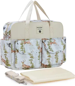 Kamay's Mummy Shoulder Bag Diaper Bag Chic Nappy Changing Bag Tote/Messenger Style Large with Changing Mat, Adjustable Straps