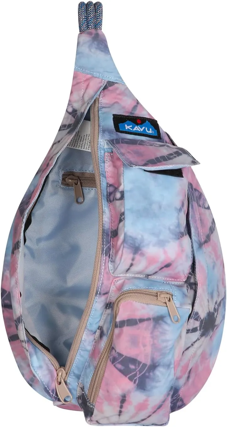 KAVU Mini Rope Sack Sling Crossbody Backpack - Spiral Tie Dye