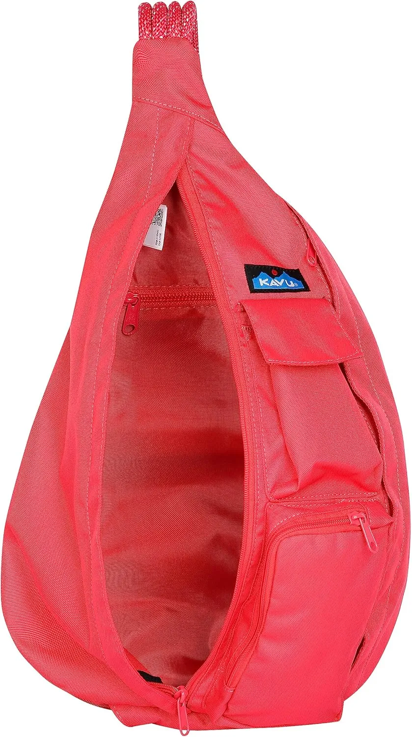 KAVU Original Rope Sling Bag with Adjustable Rope Shoulder Strap - Flamingo