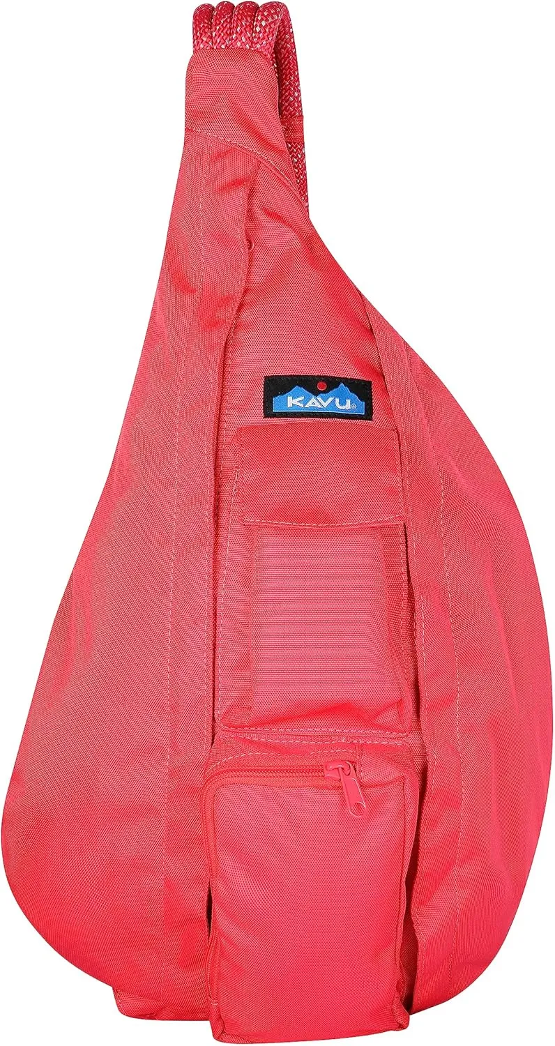KAVU Original Rope Sling Bag with Adjustable Rope Shoulder Strap - Flamingo