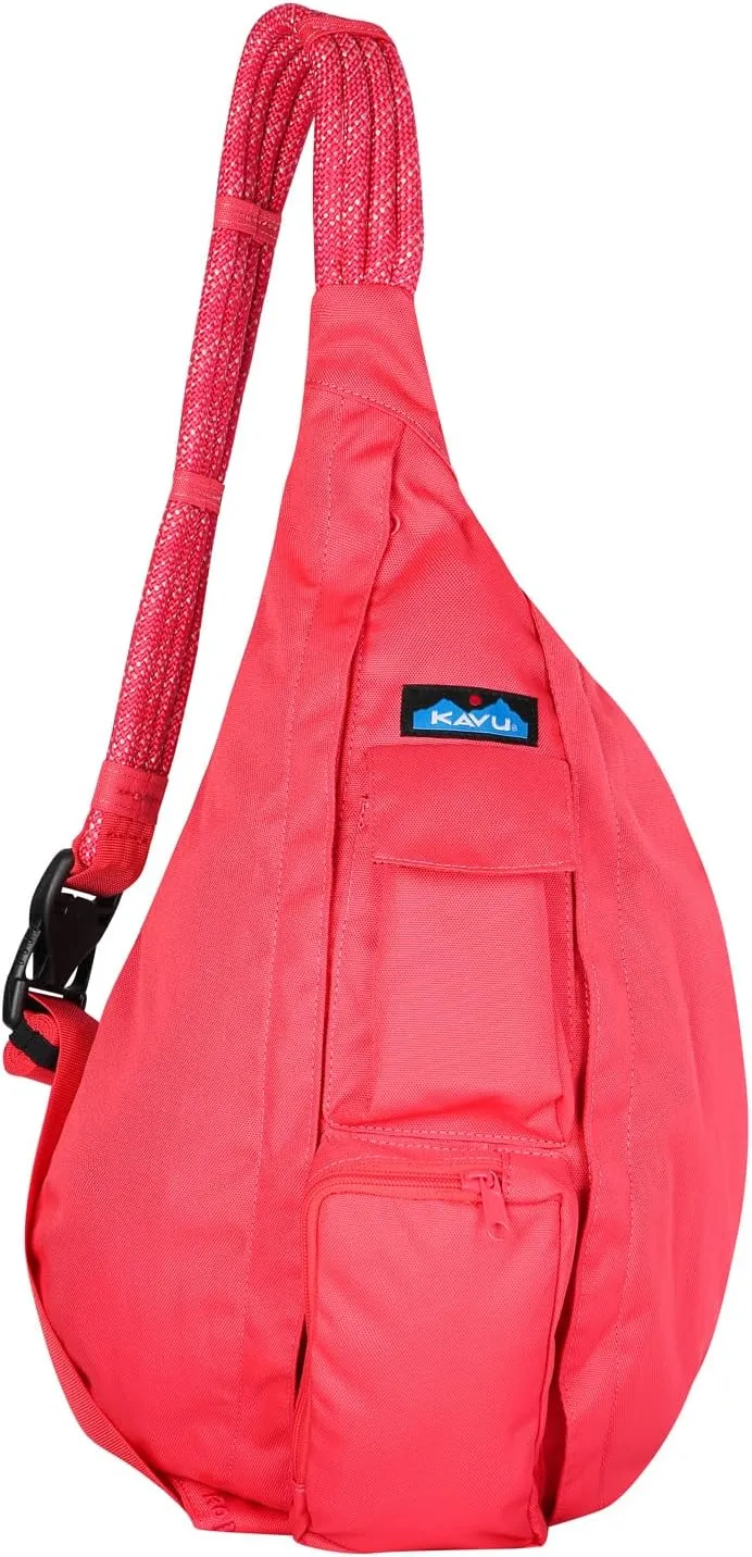 KAVU Original Rope Sling Bag with Adjustable Rope Shoulder Strap - Flamingo