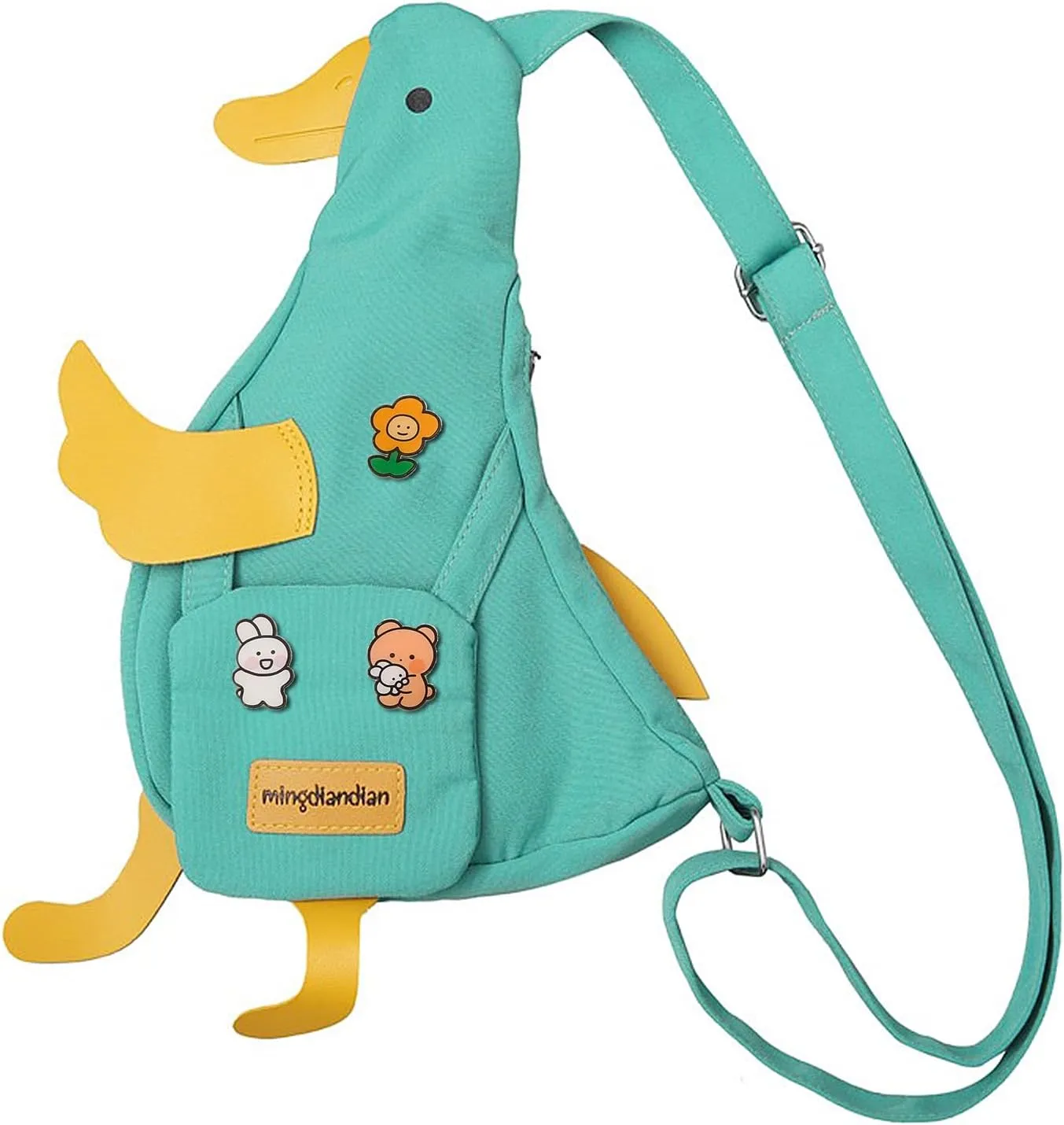 Kawaii Purse, Cute Duck Crossbody Shoulder Bag, Novelty Messenger Purse for Women with Pins Gifts