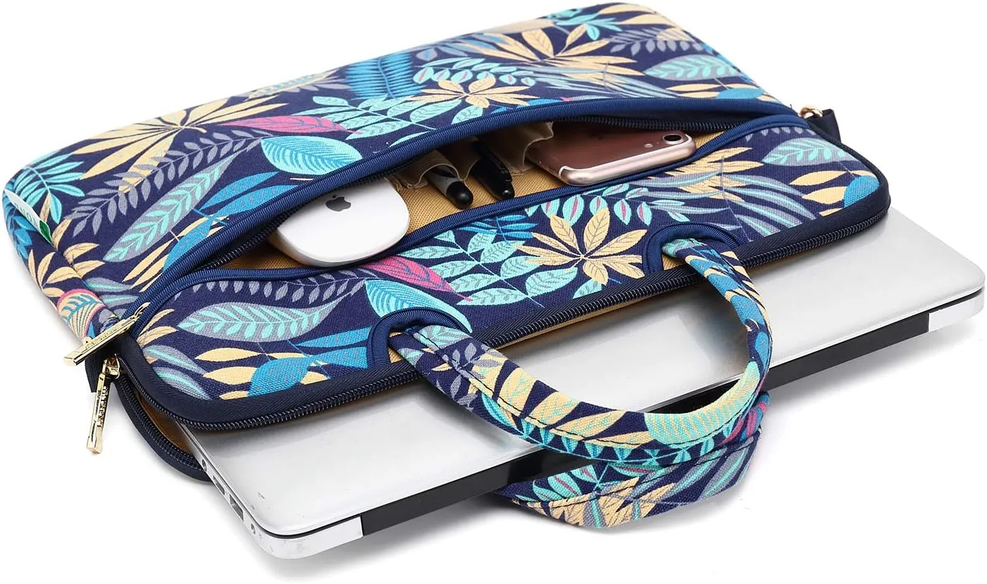 kayond Forest Series Bule Patten Waterproof Laptop Shoulder Messenger Bag Case Sleeve for 15 Inch 15.6 Inch Laptop