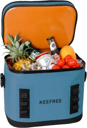 KEEFREE Soft Cooler 8 Cans,Insulated Bag Leakproof with Zipper for Lunch Drink Beverage Picnic Beach Hiking Fishing Camping Travel