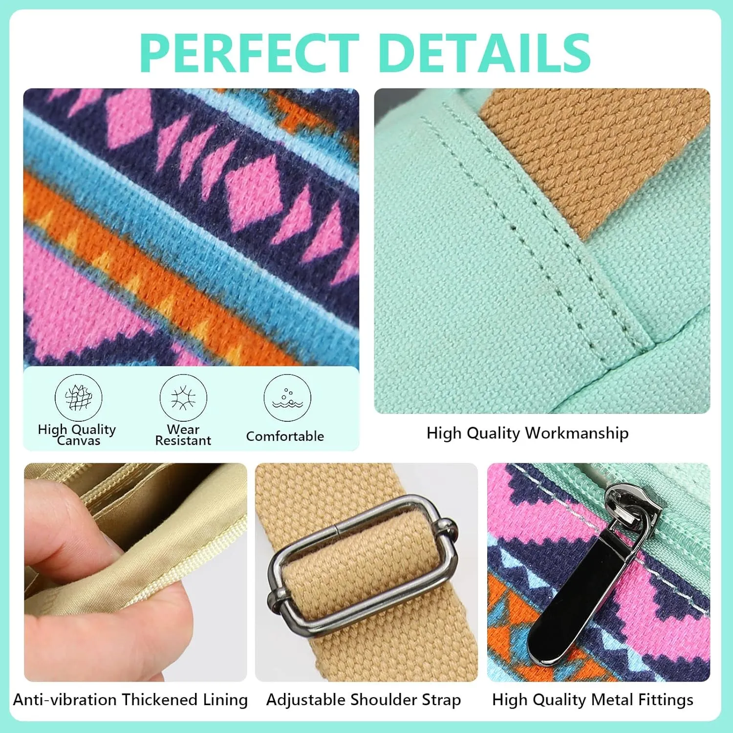 Kemy's Small Canvas Crossbody Bag for Teen Girls, Lightweight Messenger Shoulder Bags Cross Body Purse for Girls and Women
