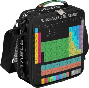 Kids Lunch Bags Insulated Lunch Box for Boys Chemistry Periodic Table Lunch Bag with Adjustable Shoulder Strap Reusable Leakproof kids Lunch Cooler Bag for School Picnic Work