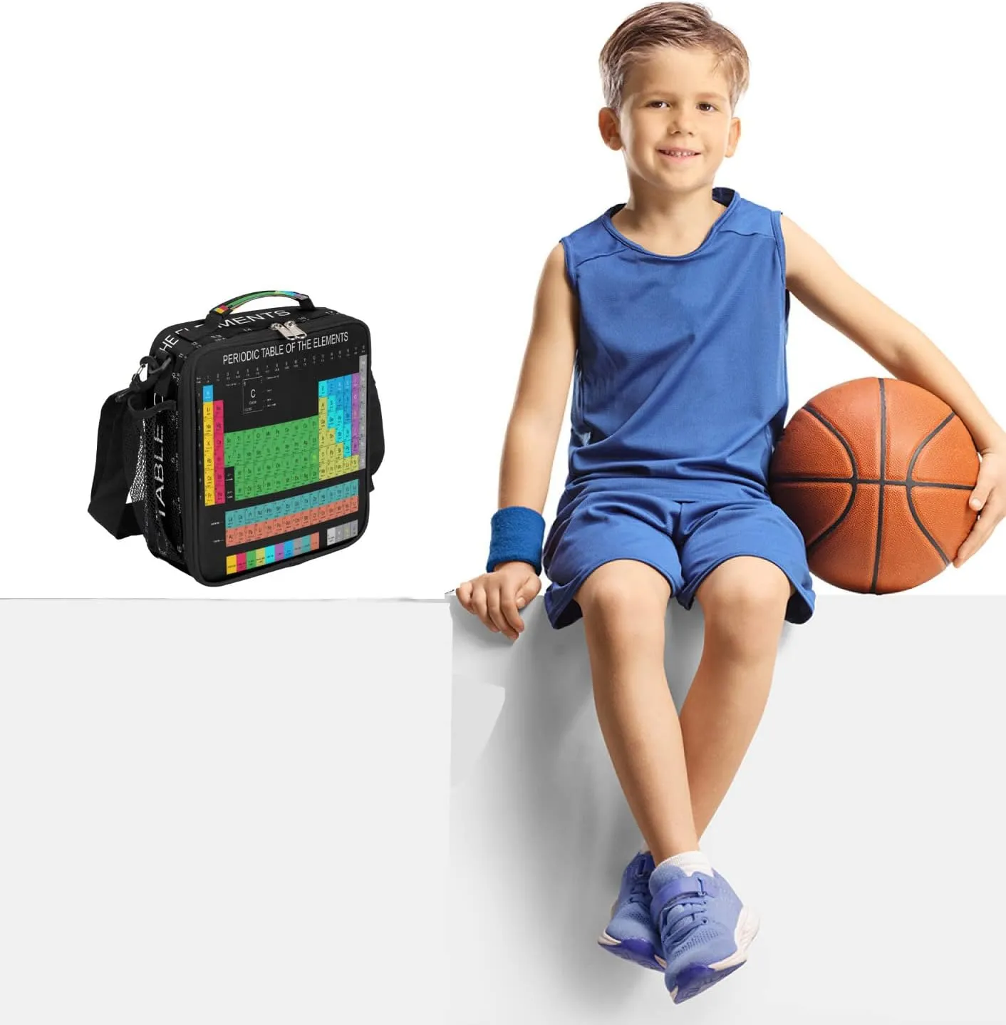 Kids Lunch Bags Insulated Lunch Box for Boys Chemistry Periodic Table Lunch Bag with Adjustable Shoulder Strap Reusable Leakproof kids Lunch Cooler Bag for School Picnic Work