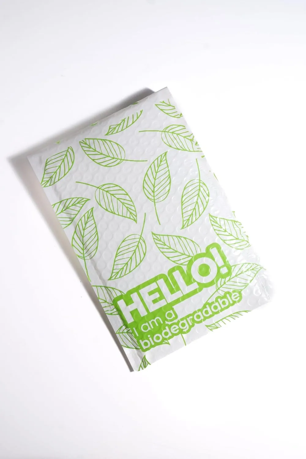Kipulu™ 100% Biodegradable Bubble Mailers,25pcs Padded Packaging Wrap Envelopes Pouches Eco Friendly no glue (Green Leafs)