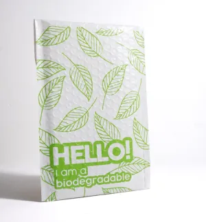 Kipulu™ 100% Biodegradable Bubble Mailers,25pcs Padded Packaging Wrap Envelopes Pouches Eco Friendly no glue (Green Leafs)