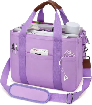 KKXIU Canvas Tote Bag for Women with Zipper and Compartments Crossbody Large Bible Messenger Purse Bag With Pockets