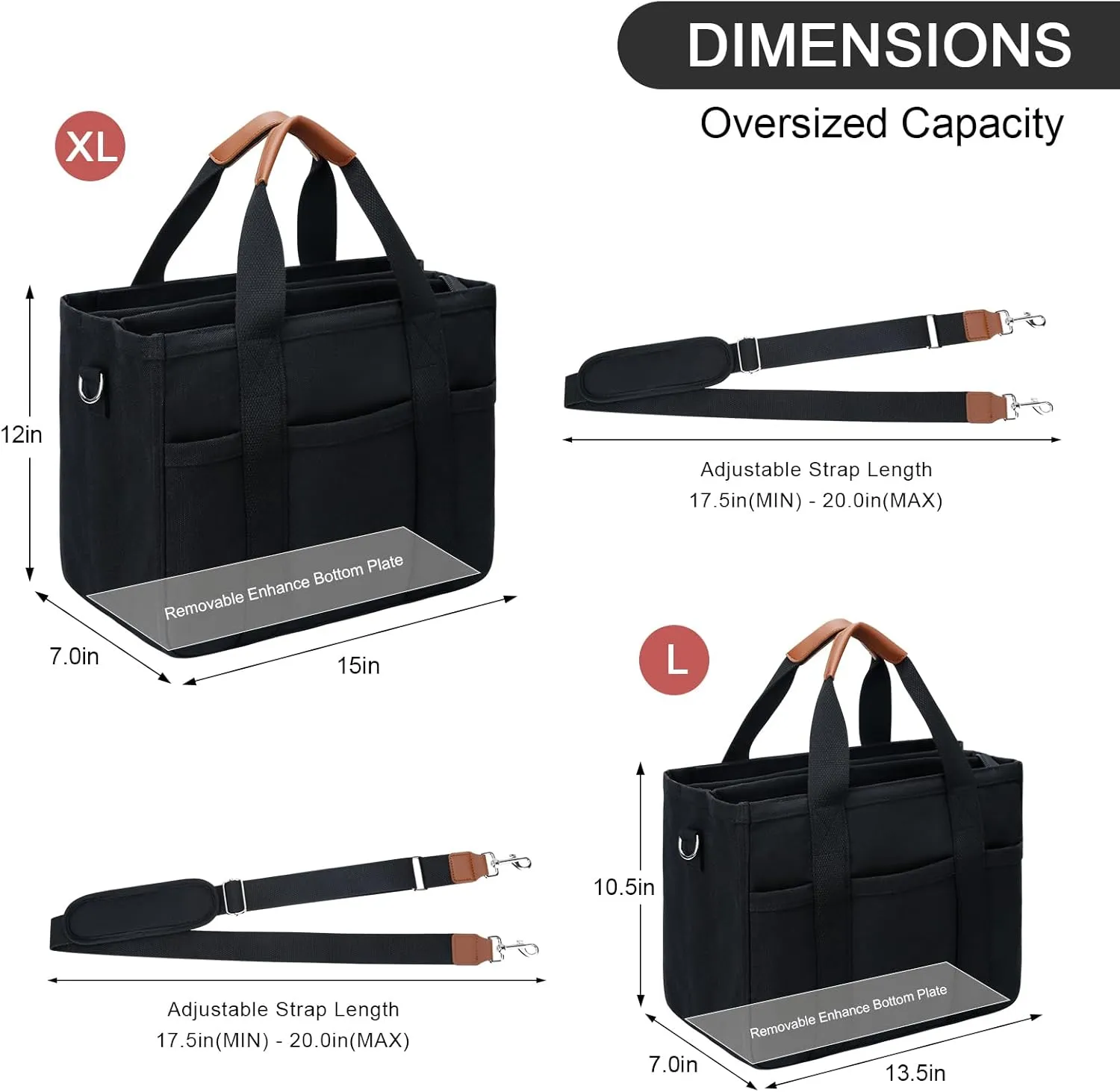 KKXIU Canvas Tote Bag for Women with Zipper and Compartments Crossbody Large Bible Messenger Purse Bag With Pockets