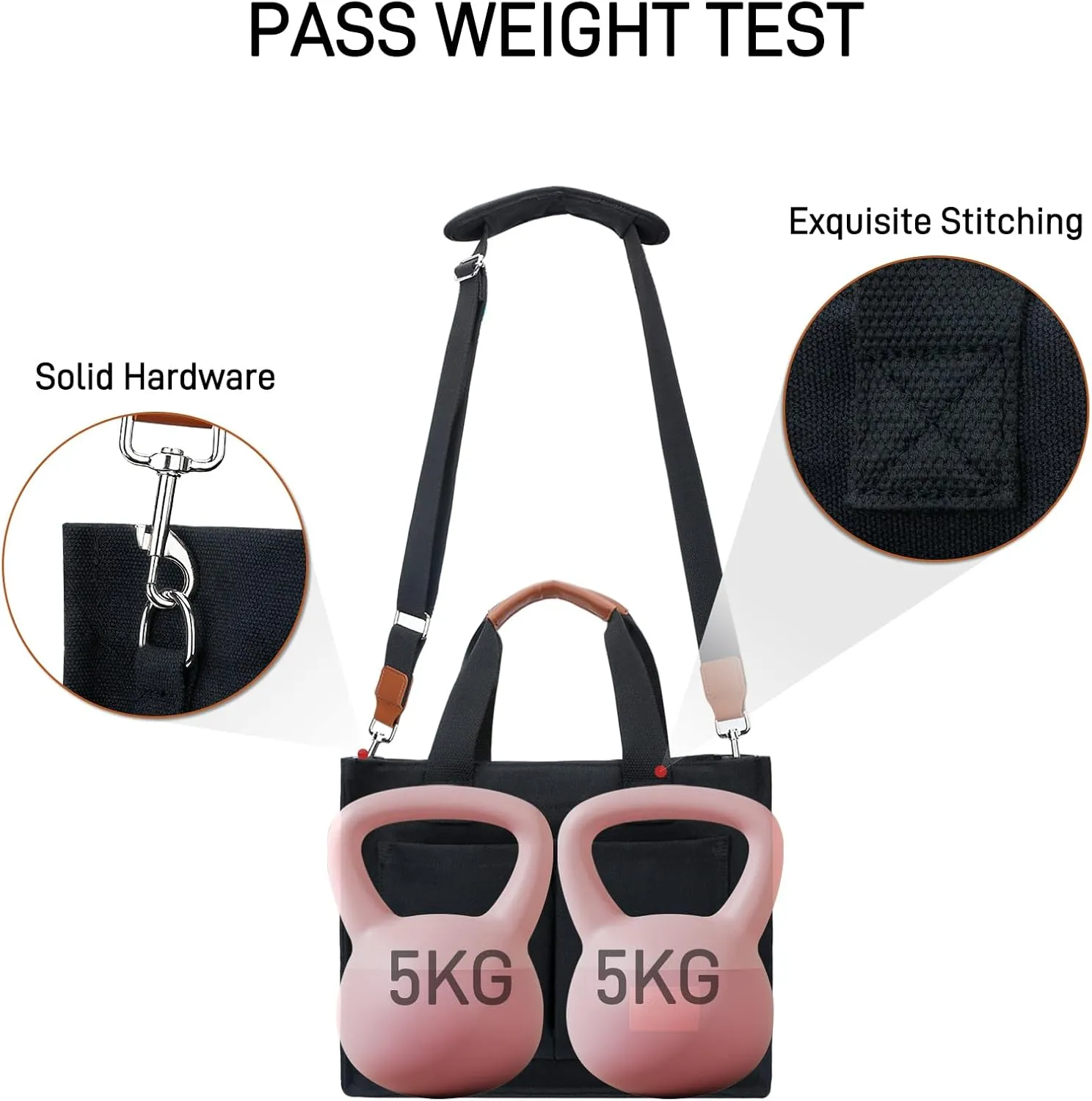 KKXIU Large Canvas Tote Bag for Women with Zipper and Compartments Crossbody Work Bible Messenger Purse Bag With Pockets