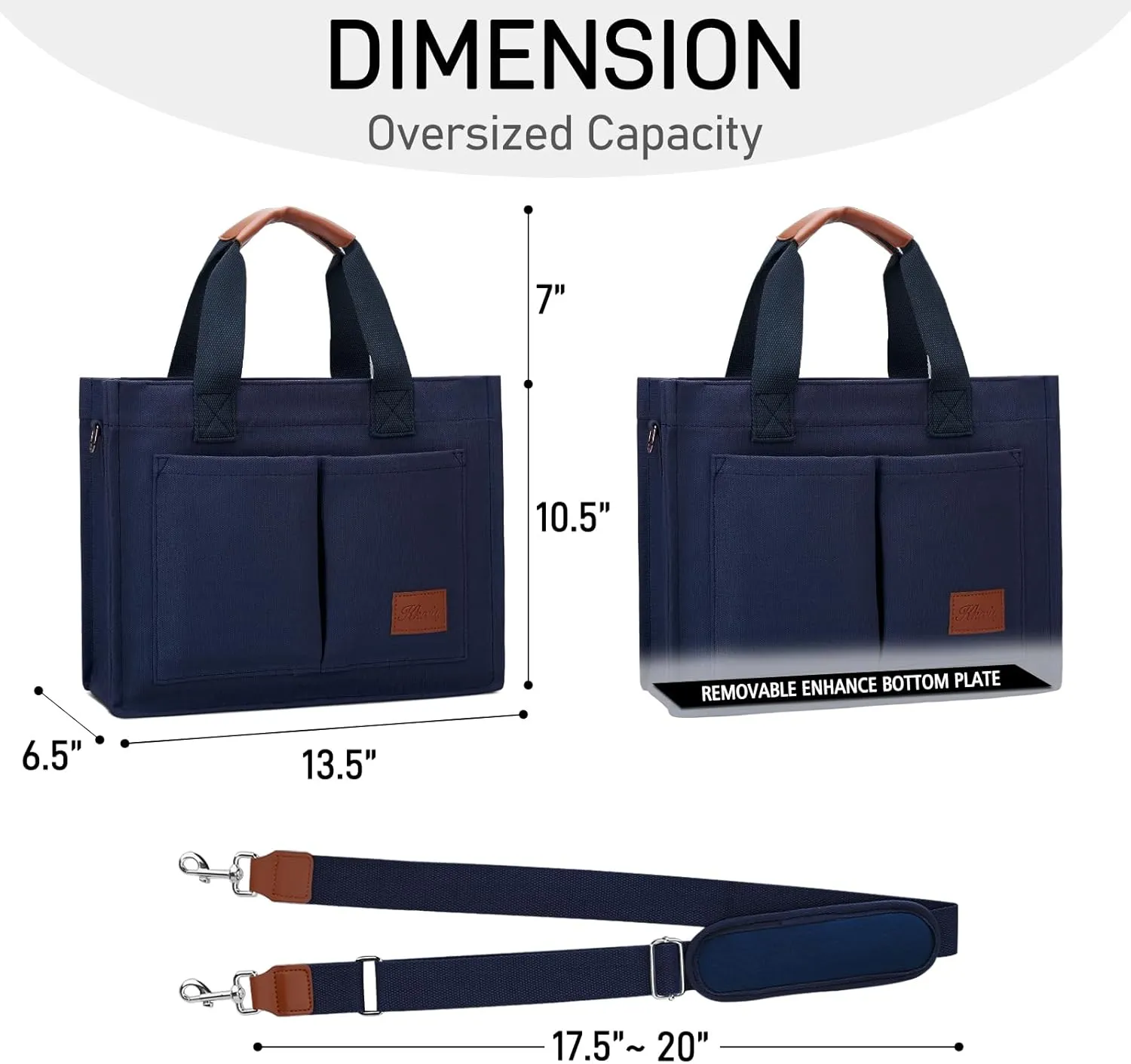 KKXIU Large Canvas Tote Bag for Women with Zipper and Compartments Crossbody Work Bible Messenger Purse Bag With Pockets