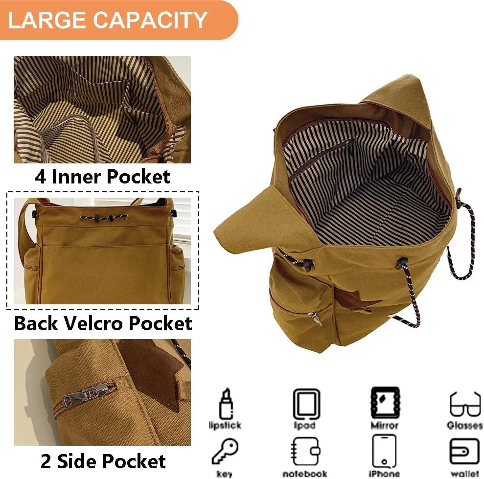 KlaOYer Cute Messenger Bag Canvas Shoulder Bag Star Crossbody Purse Y2K Tote Bag Kawaii Aesthetic Hobo Handbag for Women