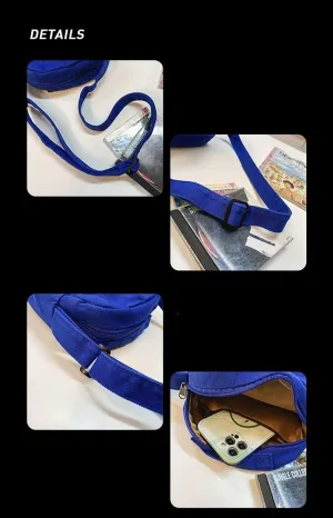 Korean Canvas Crossbody Bag Multifunction Casual Cute Shoulder Messenger Travel Bag for Teens Mini Preppy Purse (Red)