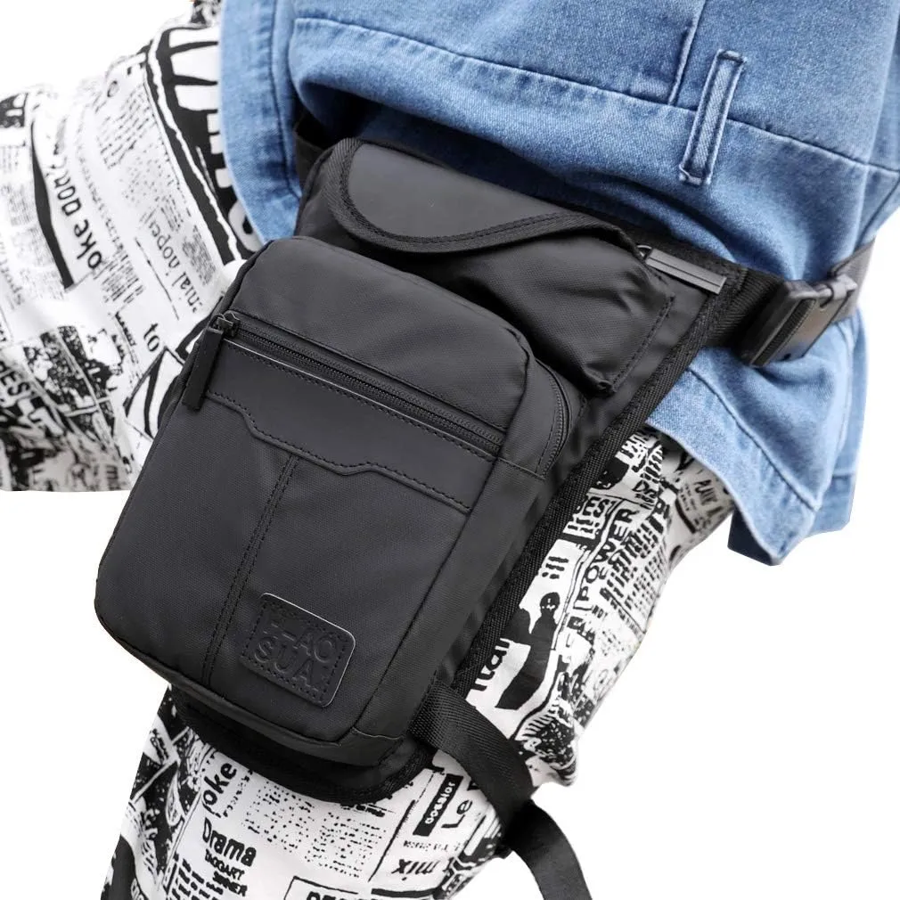 KPYWZER Outdoor Thigh Drop Leg Bag for Men Women Waist Fanny Pack Motorcycle Ride Crossbody Shoulder Riding Travel Hiking Tactical