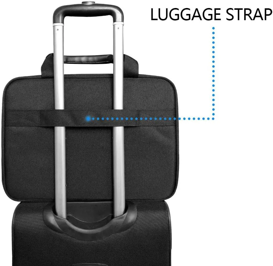 KROSER Laptop Bag 15.6 Inch Briefcase Messenger Bag Water Repellent Computer Case Shoulder Bag Durable Tablet Sleeve with RFID Pockets for Business/College/Women/Men - Black/Blue
