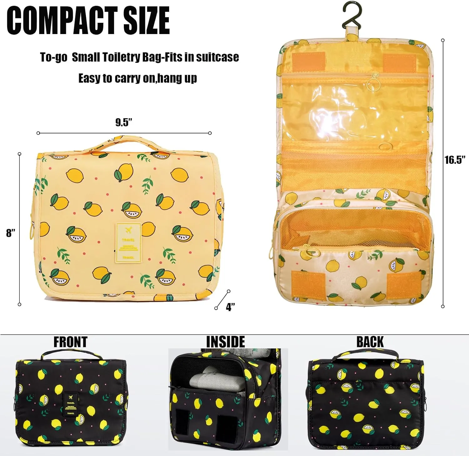 L&FY Hanging Travel Toiletry Bag Women's Cosmetic Organizer Makeup Pouch Men's Dopp Kits With Handle