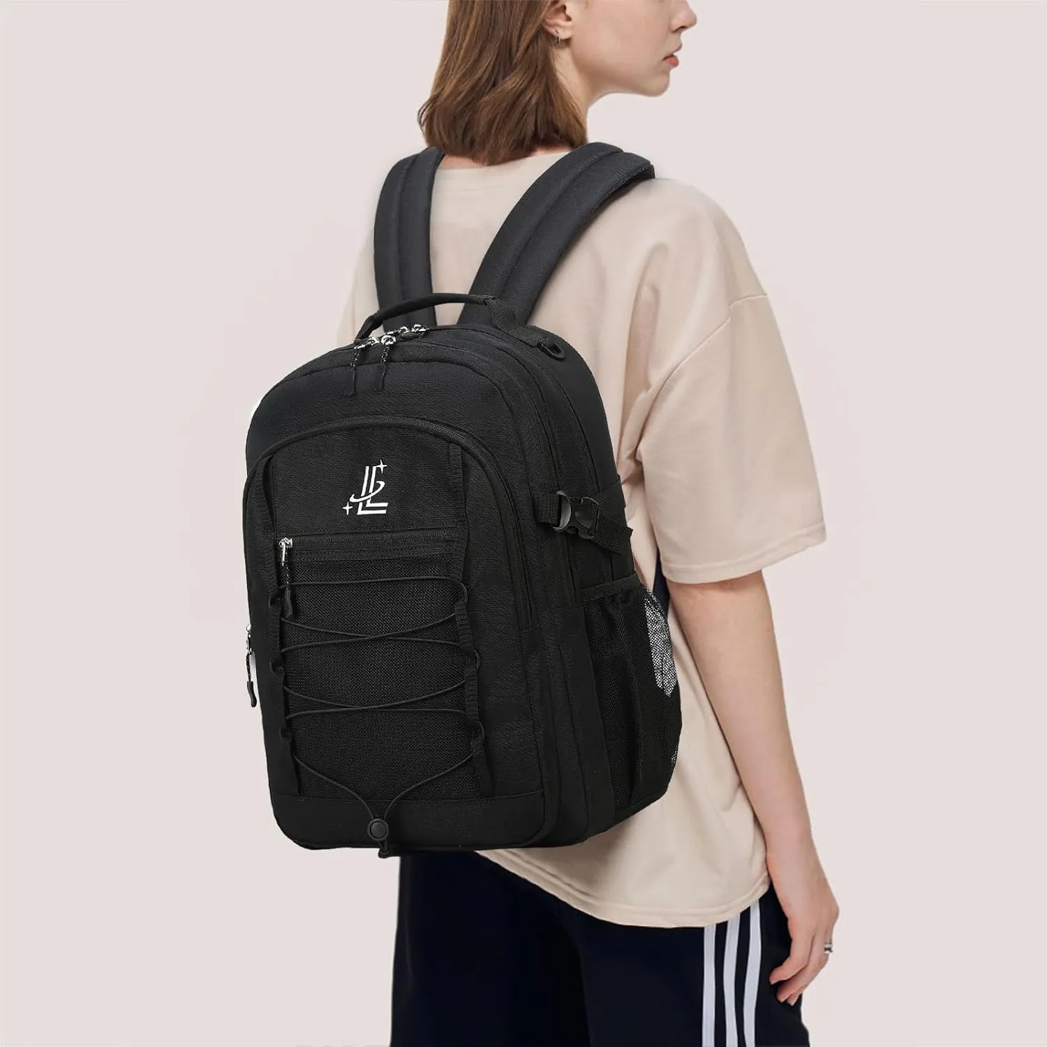 Lanola Man Women Children Casual Daypack Schoolbag Teenage Girls Bookbag Student College School Backpack - Black