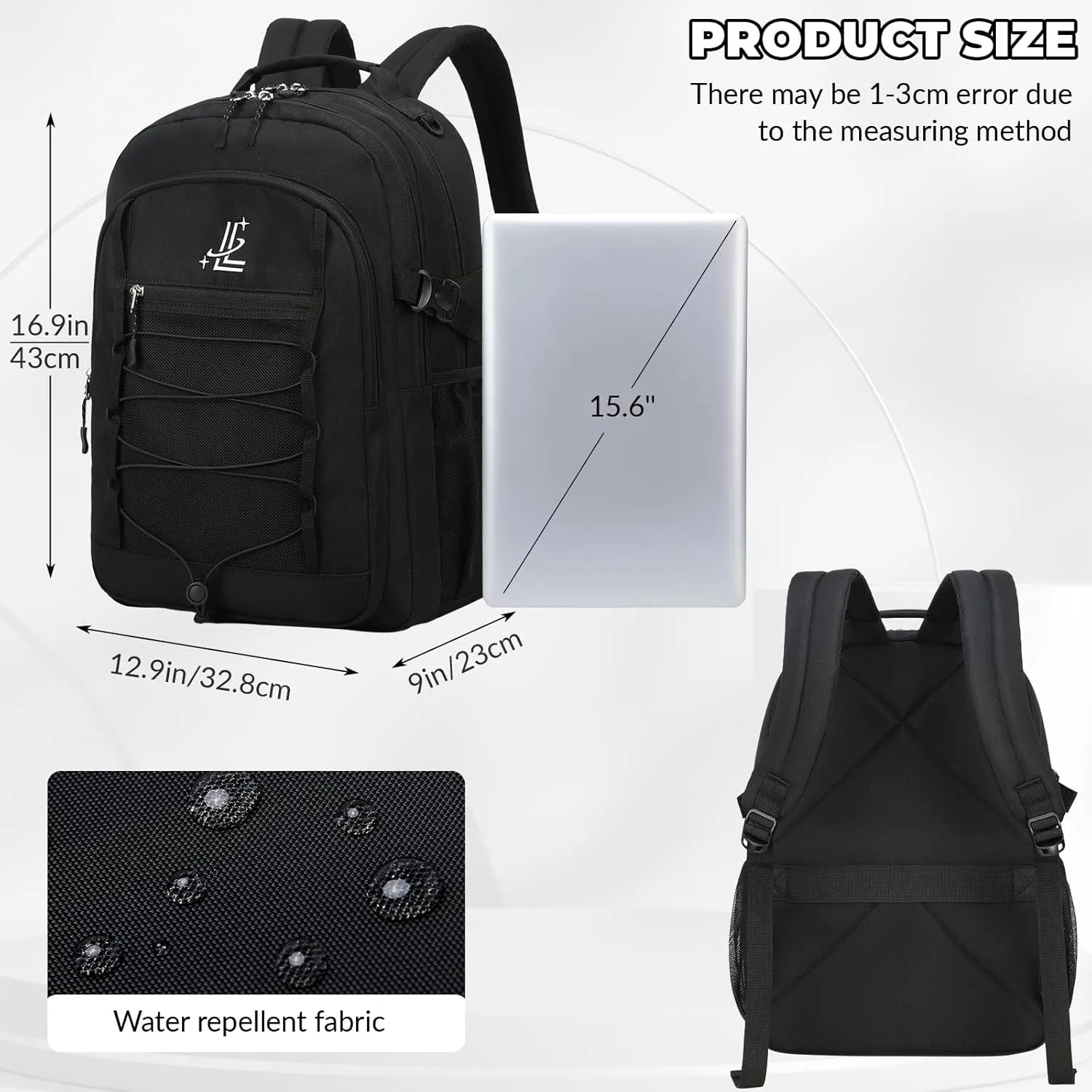 Lanola Man Women Children Casual Daypack Schoolbag Teenage Girls Bookbag Student College School Backpack - Black