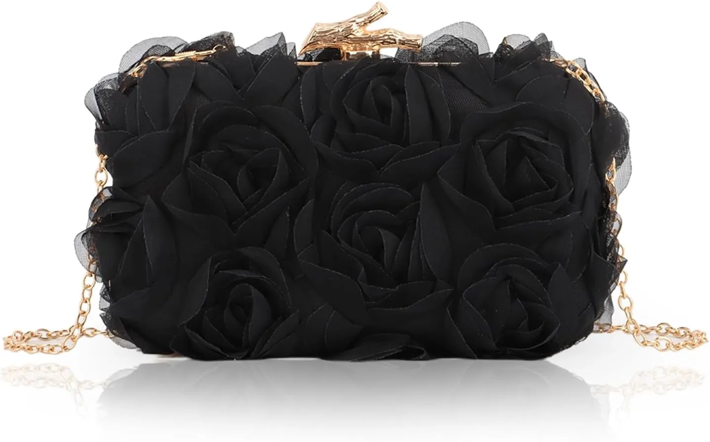 Lanpet Women Clutches Purse Lace Formal Flower Evening Handbag Chain Strap Shoulder Bag