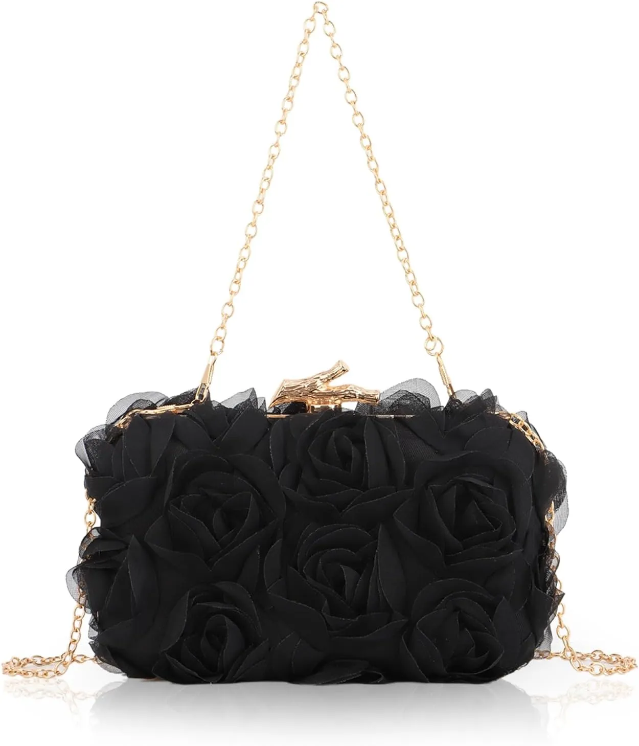Lanpet Women Clutches Purse Lace Formal Flower Evening Handbag Chain Strap Shoulder Bag