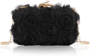 Lanpet Women Clutches Purse Lace Formal Flower Evening Handbag Chain Strap Shoulder Bag