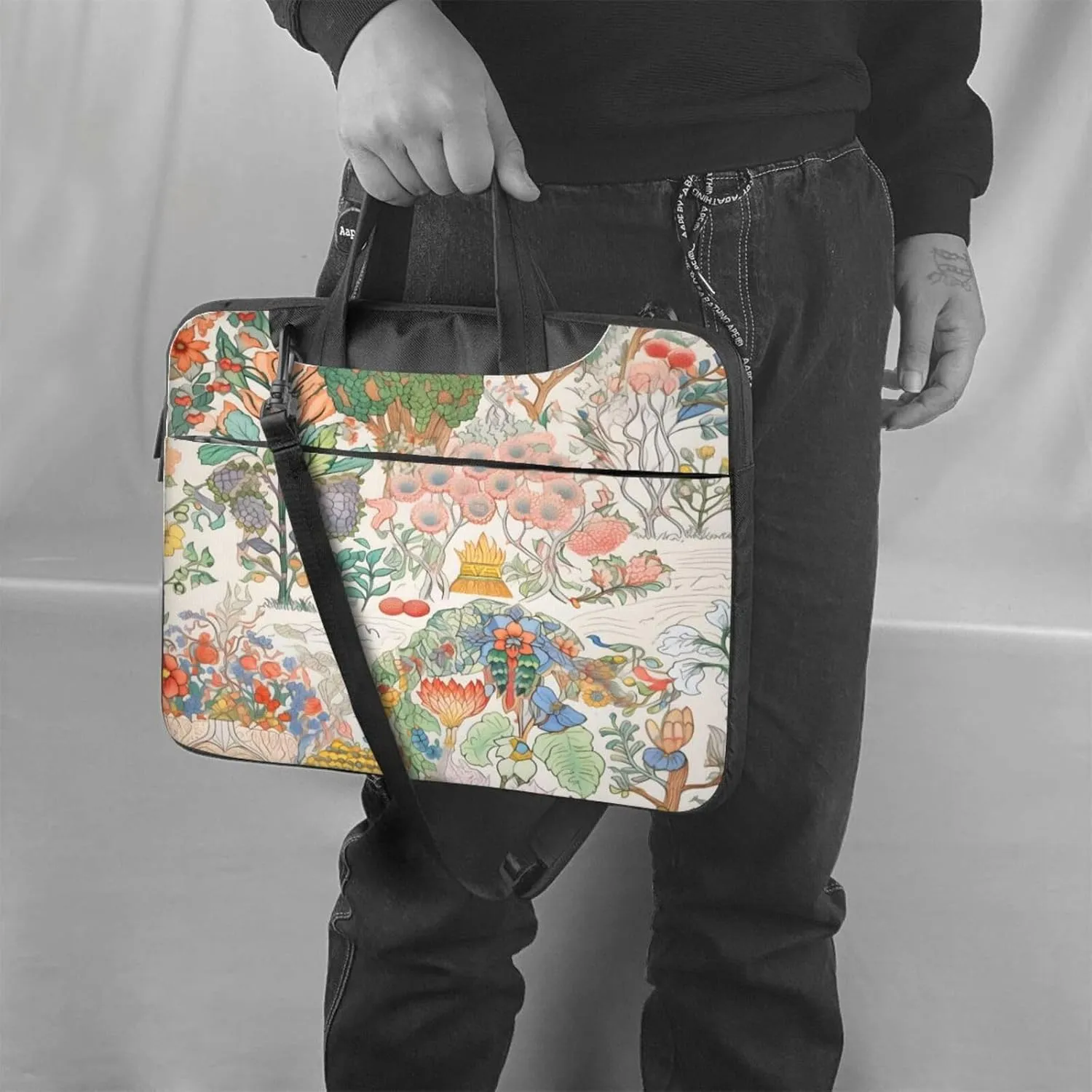 Laptop Bag Vintage Music Stave Sunflowers Laptop Tote Bag Women Men Laptop Sleeve Case Lightweight Computer Bag