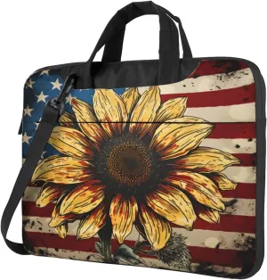 Laptop Bag Vintage Music Stave Sunflowers Laptop Tote Bag Women Men Laptop Sleeve Case Lightweight Computer Bag