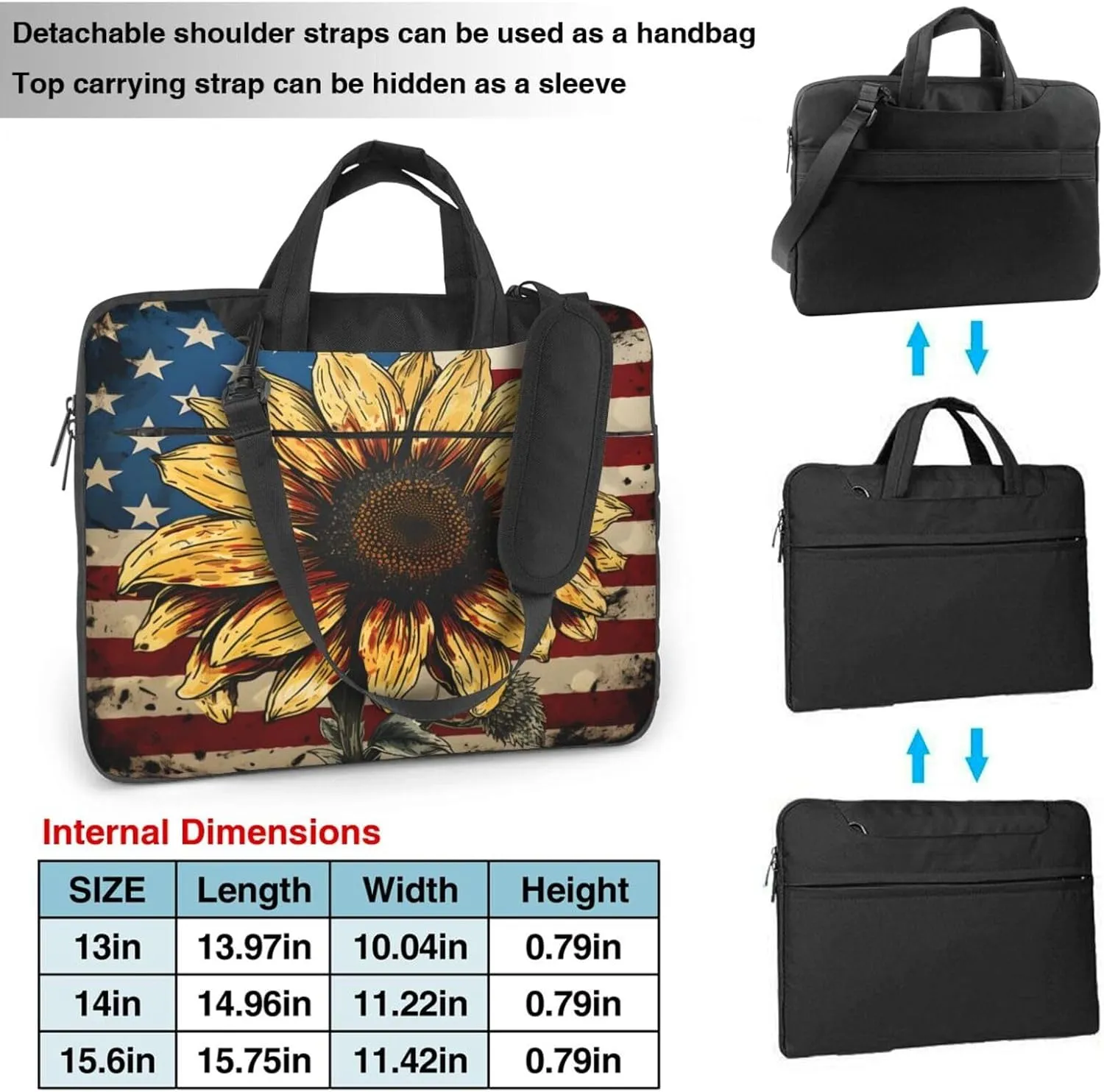 Laptop Bag Vintage Music Stave Sunflowers Laptop Tote Bag Women Men Laptop Sleeve Case Lightweight Computer Bag