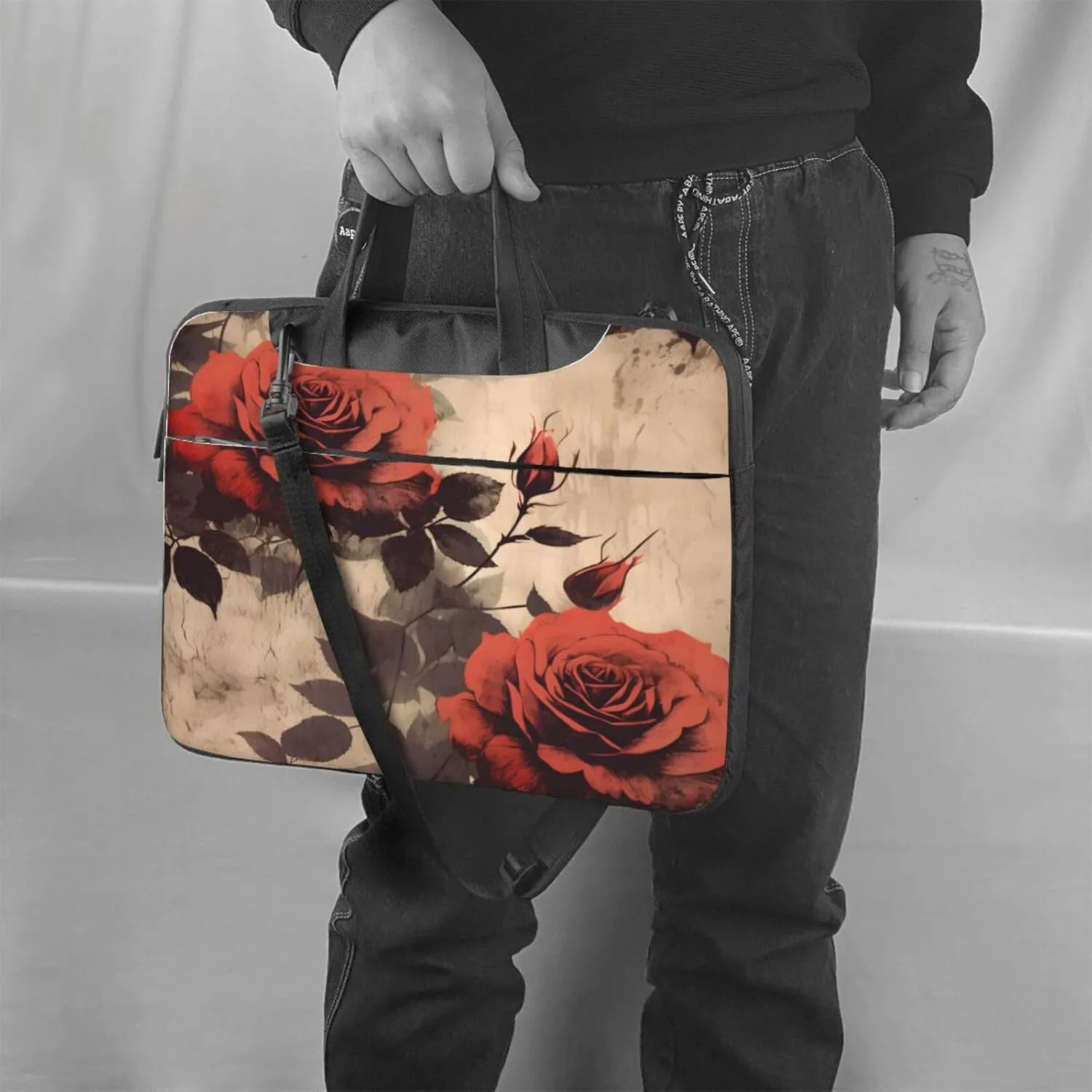 Laptop Bag Vintage Music Stave Sunflowers Laptop Tote Bag Women Men Laptop Sleeve Case Lightweight Computer Bag