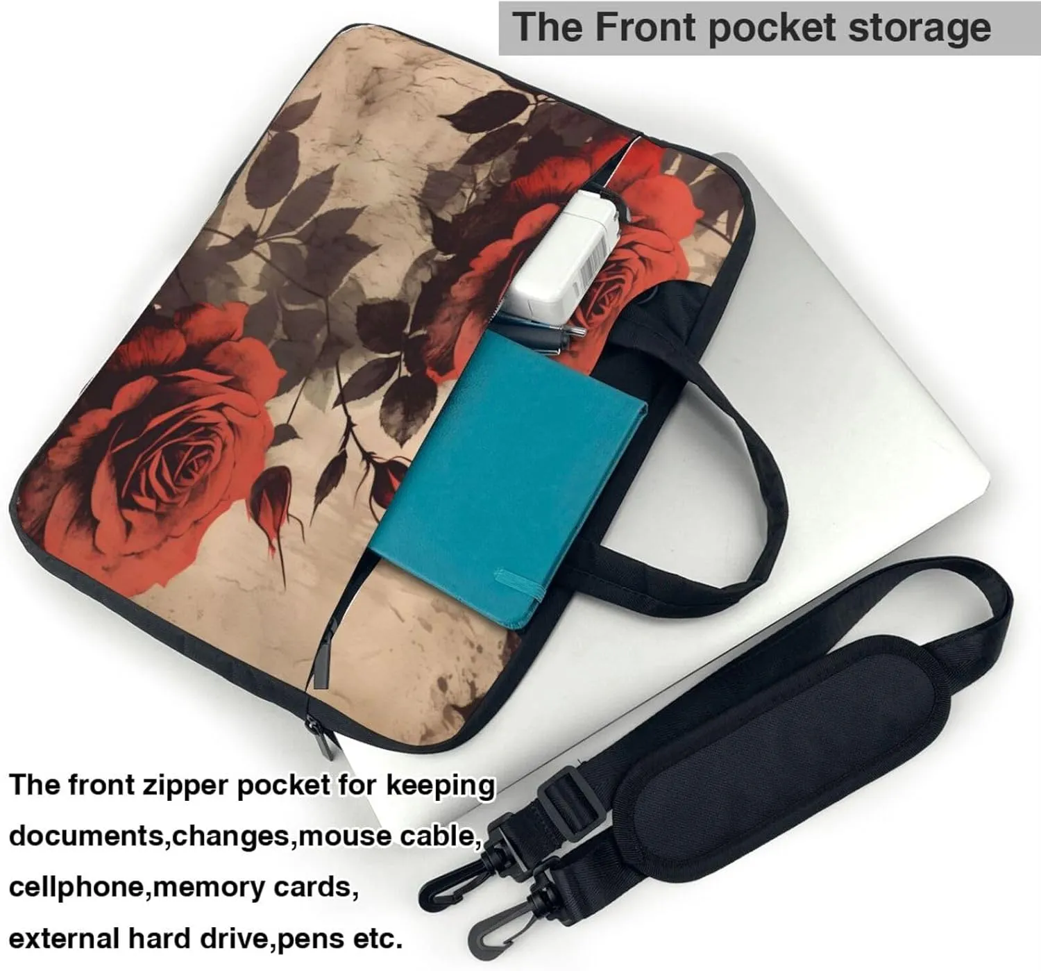 Laptop Bag Vintage Music Stave Sunflowers Laptop Tote Bag Women Men Laptop Sleeve Case Lightweight Computer Bag