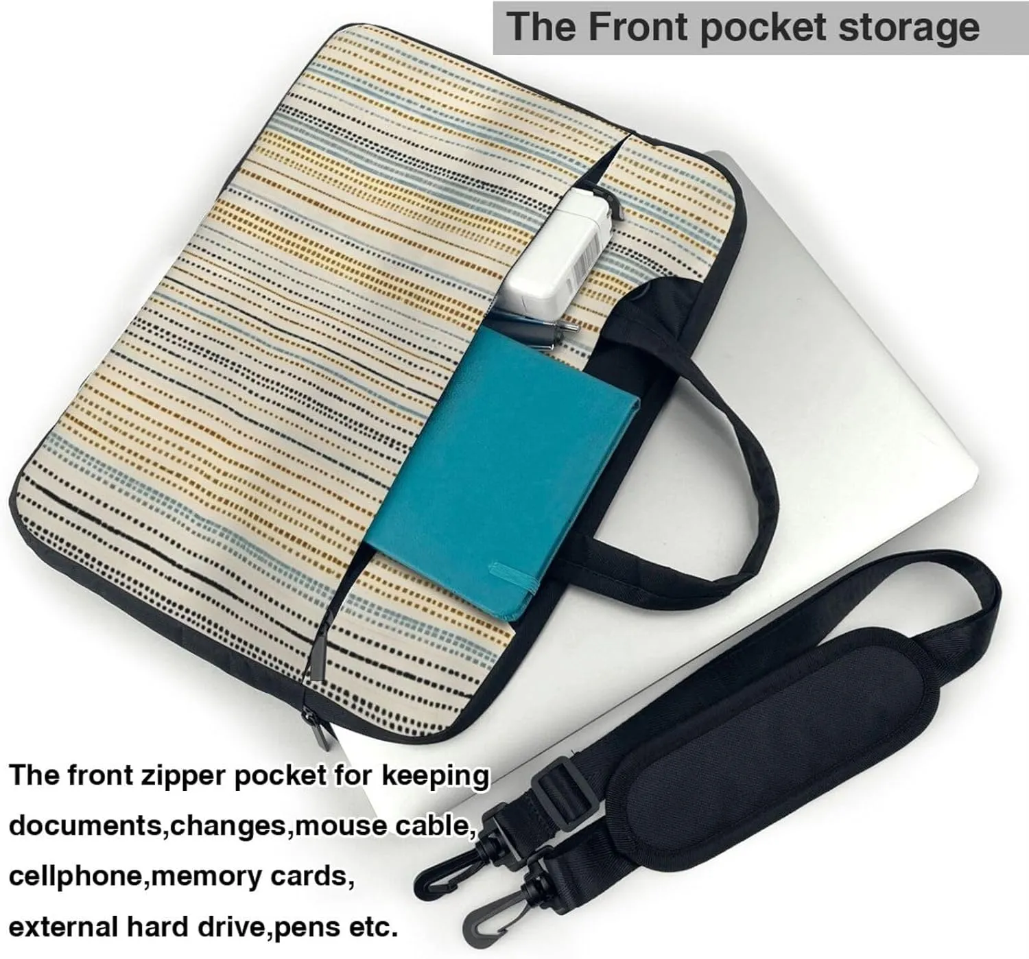 Laptop Bag Vintage Stripe Laptop Tote Bag Women Men Laptop Sleeve Case Lightweight Computer Bag
