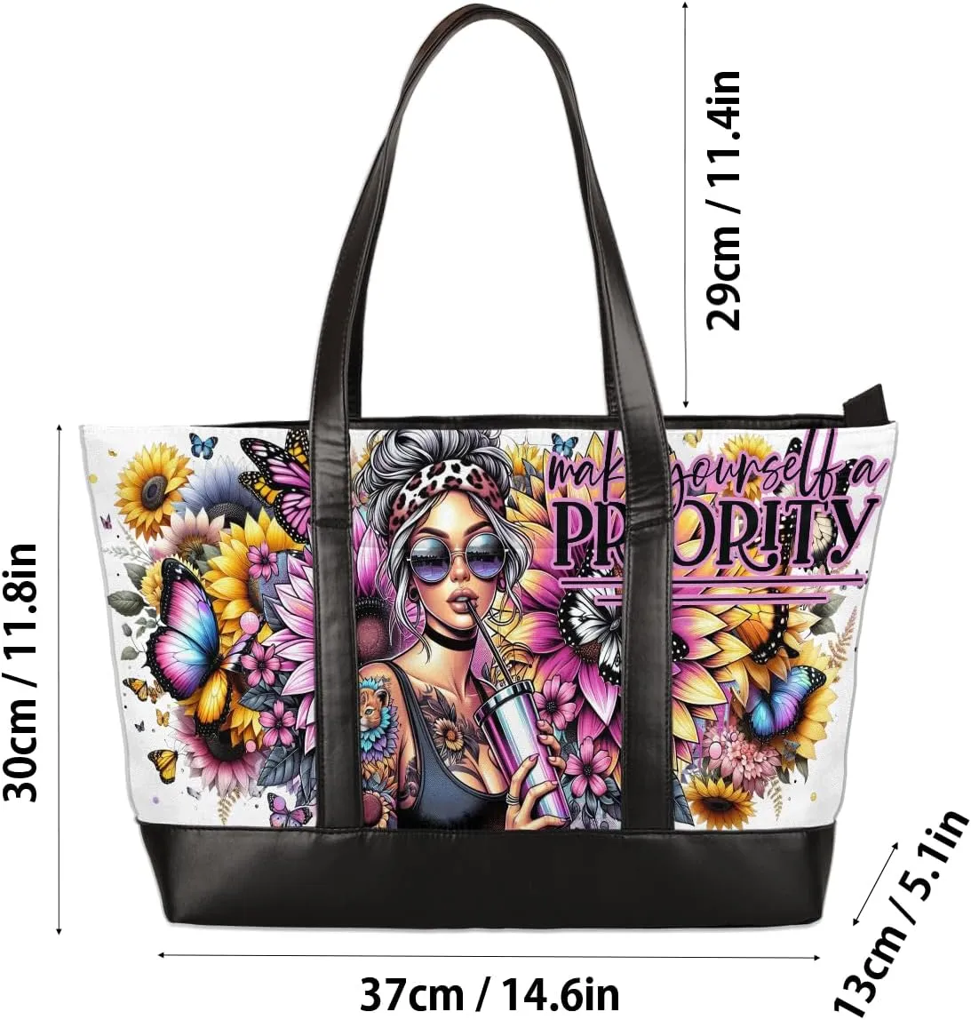 Laptop Tote Bag for Women 15.6 inch Leopard Cheetah Computer Briefcase Leather Shoulder Bag Handbag