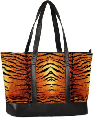 Laptop Tote Bag for Women 15.6 inch Leopard Cheetah Computer Briefcase Leather Shoulder Bag Handbag
