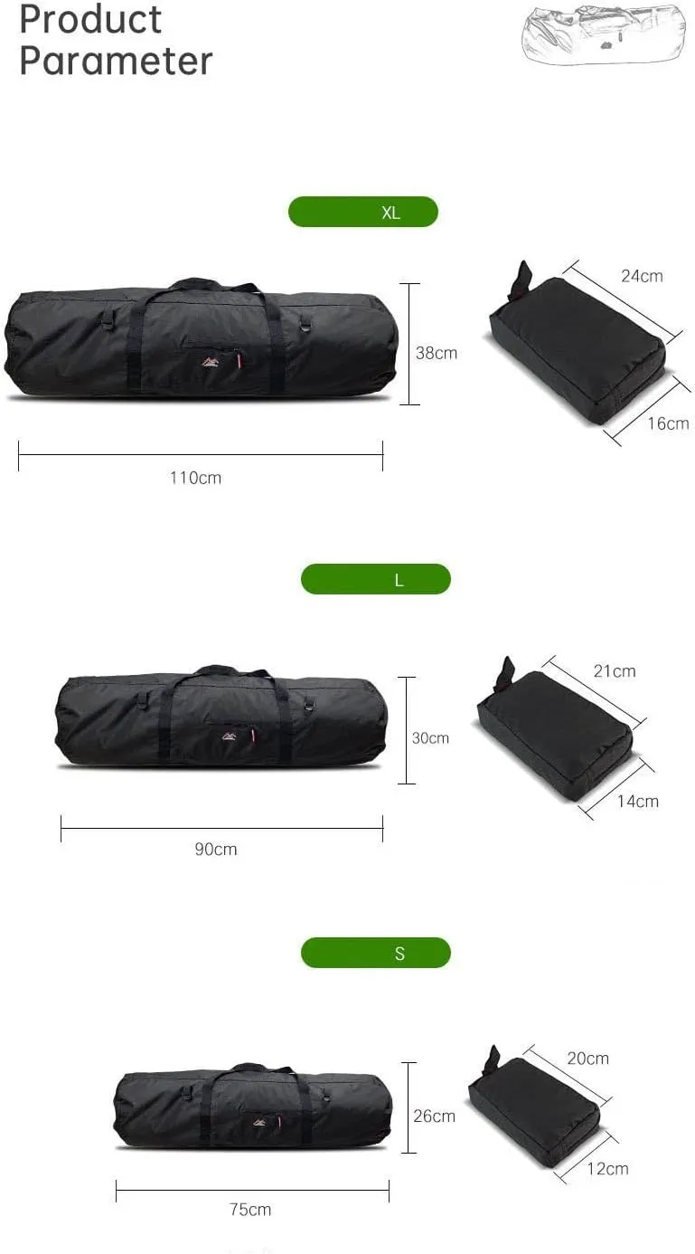 Large Capability Folding Tent Storage Carry Bag Waterproof Luggage Pack Pouch for Camping Hiking Picnic Organizer Walking Holder (Orange-S)