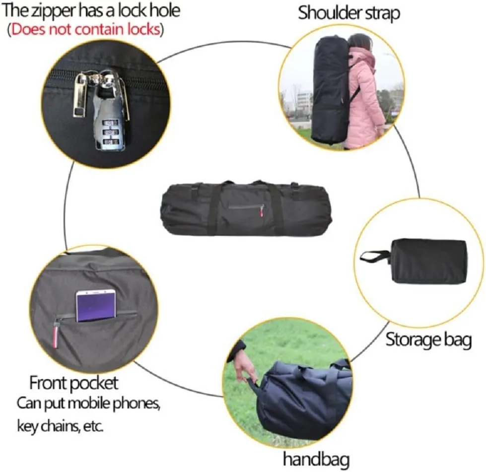 Large Capability Folding Tent Storage Carry Bag Waterproof Luggage Pack Pouch for Camping Hiking Picnic Organizer Walking Holder (Orange-S)