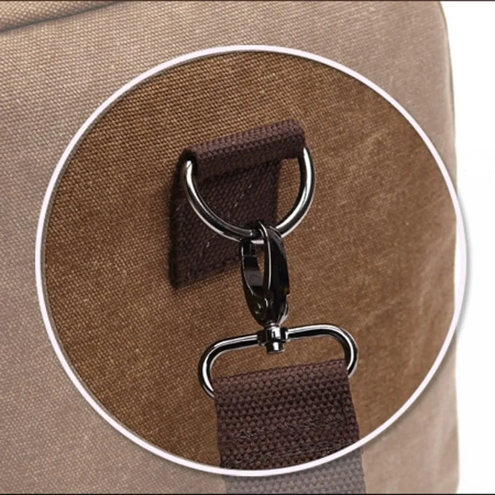 Large-capacity luggage bag fashion leisure travel bag trendy outdoor Messenger portable canvas travel bag(Black)