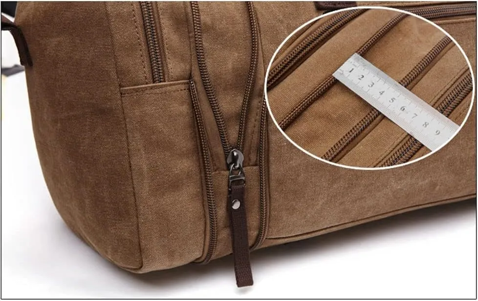 Large-capacity luggage bag fashion leisure travel bag trendy outdoor Messenger portable canvas travel bag(Black)
