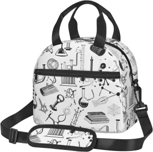 Large Capacity Lunchbag for Women Men Crossbody Lunch Tote Bags Reusable Insulated Cooler Bag Lunch Box Bag for Work Picnic Travel Camping - Chemistry Print