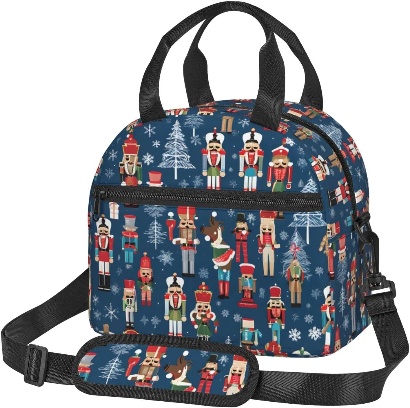 Large Capacity Lunchbag for Women Men Crossbody Lunch Tote Bags Reusable Insulated Cooler Bag Lunch Box Bag for Work Picnic Travel Camping - Women's Nutcracker Ballet Xmas Dance