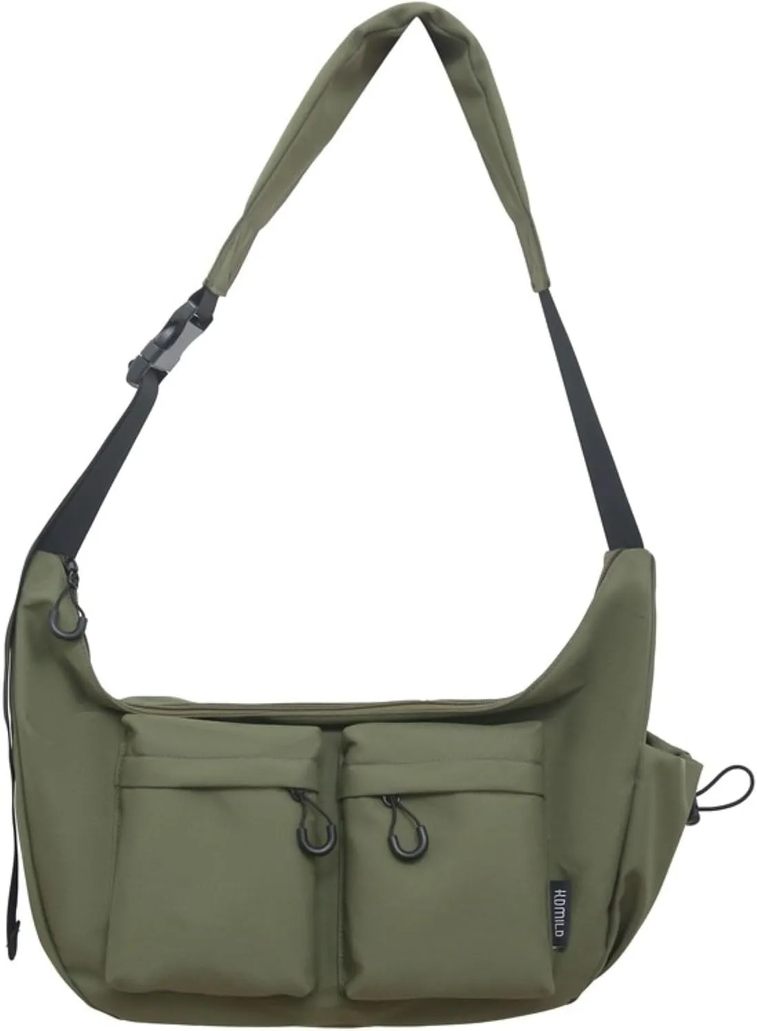 Large capacity messenger canvas bag, large capacity crossbody bag, unisex solid color casual waterproof handbag