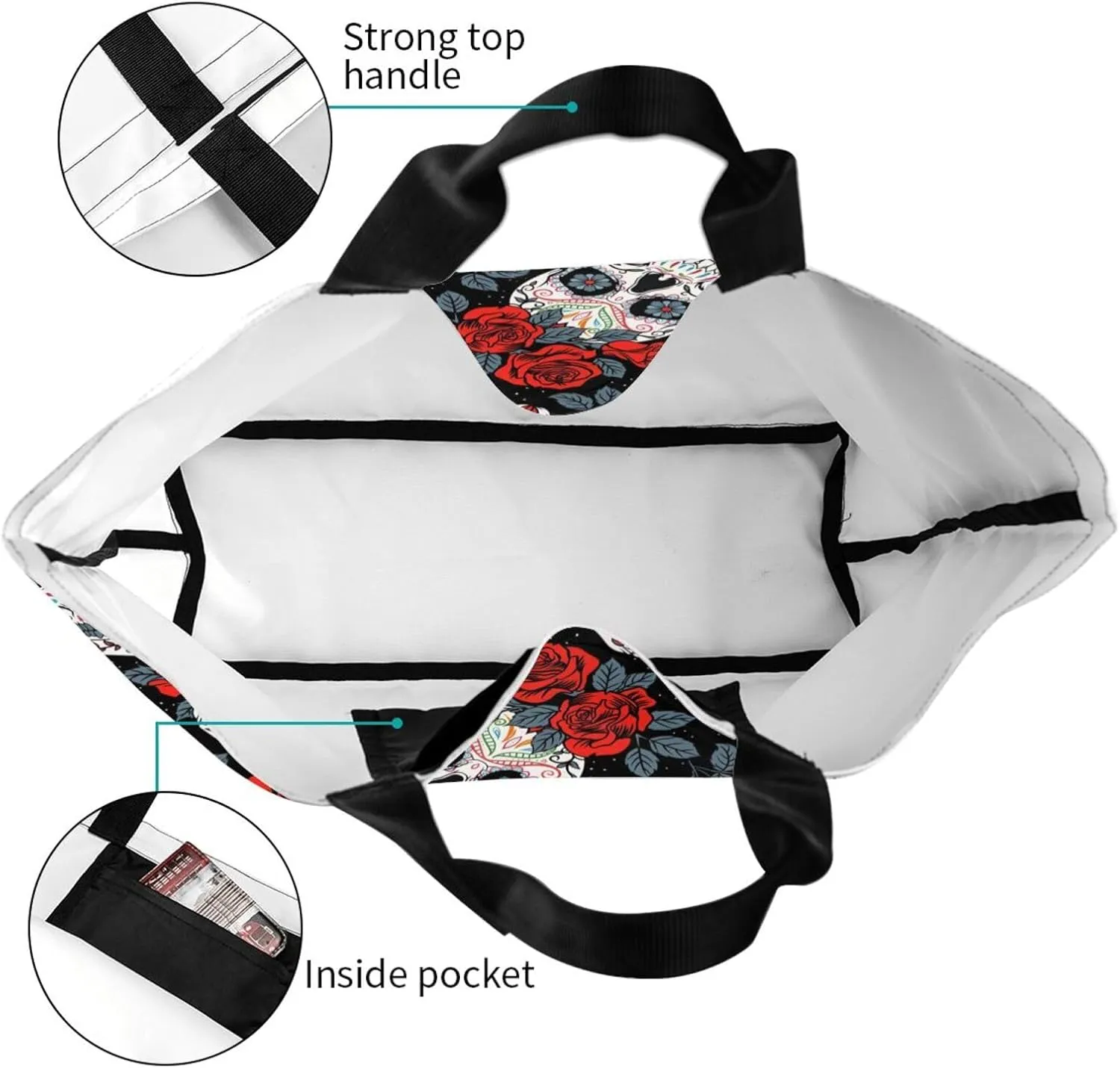 Large Capacity Reusable Canvas Shoulder Bag   Both Sides Bucket Hat Casual Tote Handbag