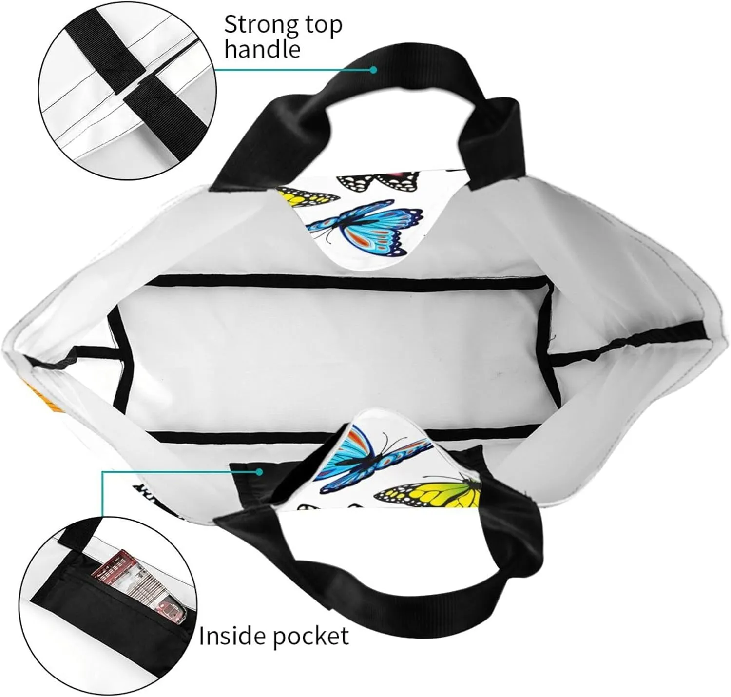 Large Capacity Reusable Canvas Shoulder Bag   Both Sides Bucket Hat Casual Tote Handbag