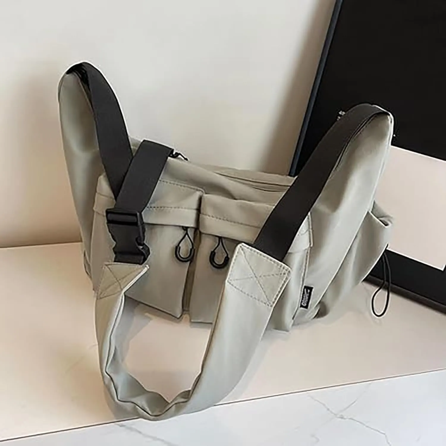 Large Capacity Vintage Canvas Messenger Bag - Water Resistant, Multi-Pocket Unisex Crossbody Shoulder Purse for Daily Use（A）