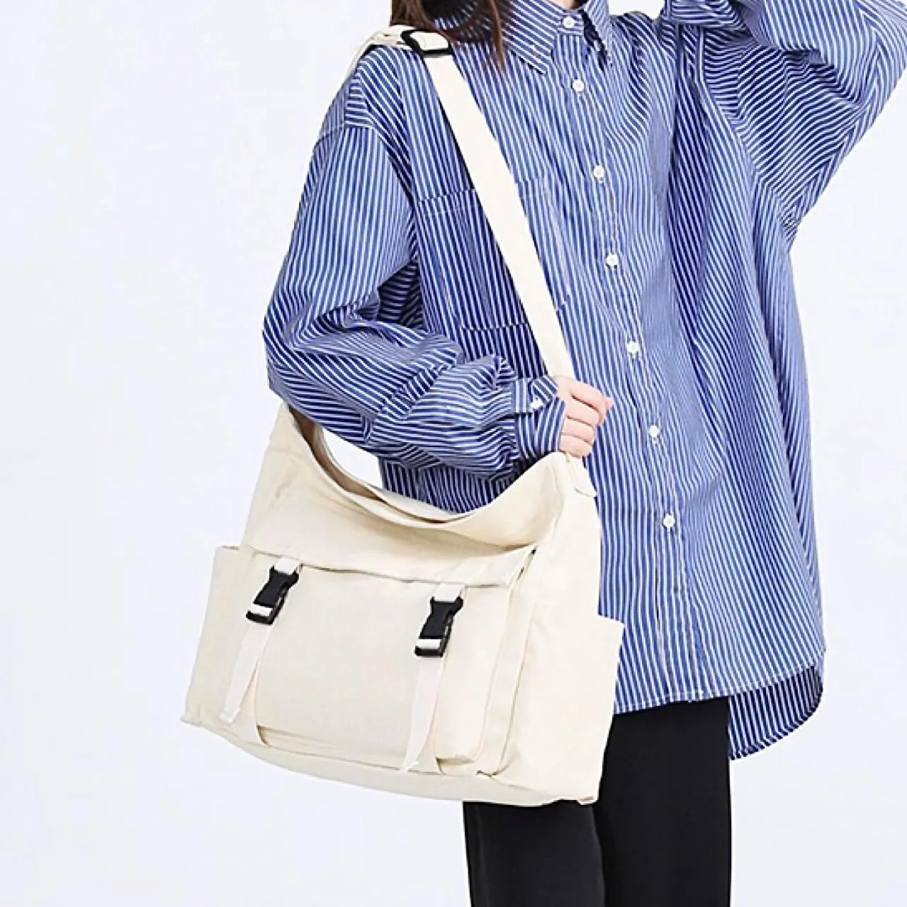Large Messenger Bag Cute Crossbody Bag Vintage Canvas Shoulder Bag Kawaii Purse with Upgraded Feature Travel Essentials